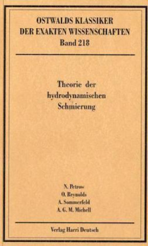 Kniha Theorie der hydrodynamischen Schmierung Nicolaus Petrow