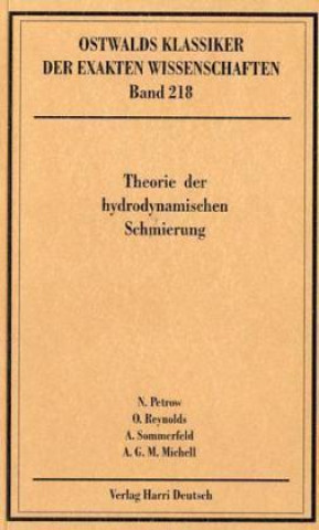 Książka Theorie der hydrodynamischen Schmierung Nicolaus Petrow