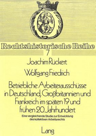 Kniha Betriebliche Arbeiterausschuesse in Deutschland, Grossbritannien und Frankreich im spaeten 19. und fruehen 20. Jahrhundert Joachim Rückert