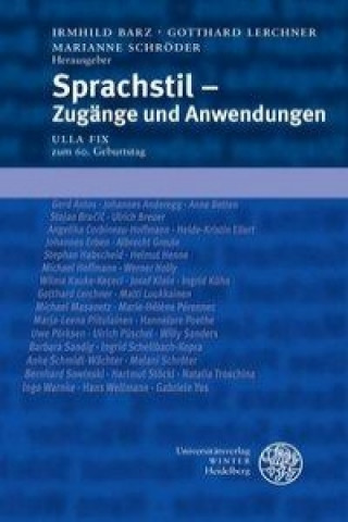 Book Sprachstil - Zugänge und Anwendungen Irmhild Barz