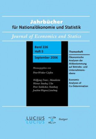Kniha OEkonomische Analysen Der Mitbestimmung Auf Betriebs- Und Unternehmensebene Joachim Wagner
