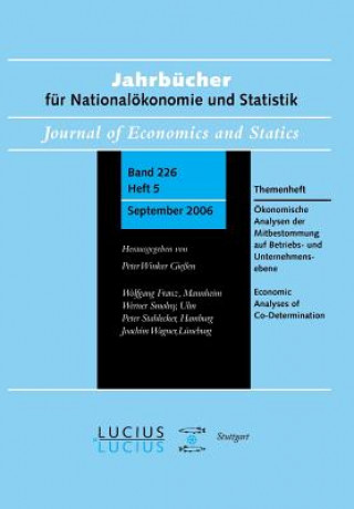 Książka OEkonomische Analysen Der Mitbestimmung Auf Betriebs- Und Unternehmensebene Joachim Wagner