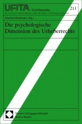 Buch Die psychologische Dimension des Urheberrechts Manfred Rehbinder