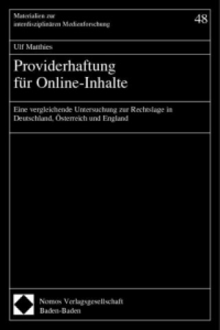 Книга Providerhaftung für Online-Inhalte Ulf Matthies