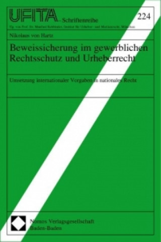 Kniha Beweissicherung im gewerblichen Rechtsschutz und Urheberrecht Nikolaus von Hartz