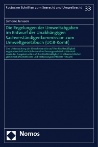 Book Die Regelungen der Umweltabgaben im Entwurf der Unabhängigen Sachverständigenkommission zum Umweltgesetzbuch (UGB-KomE) Simone Janssen