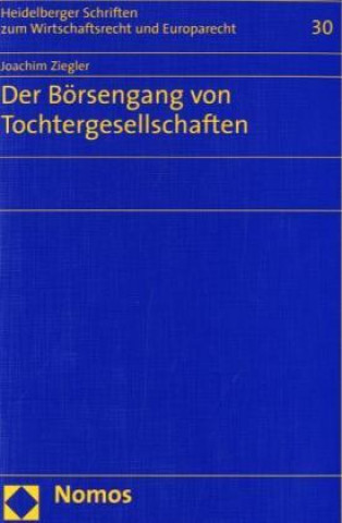 Книга Der Börsengang von Tochtergesellschaften Joachim Ziegler