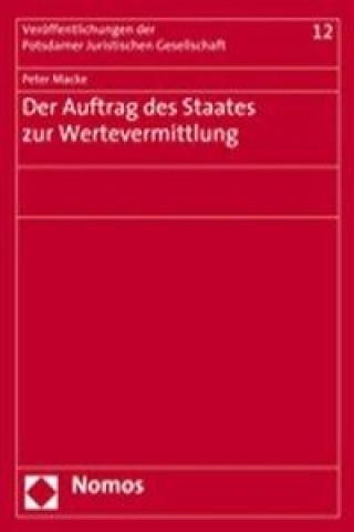 Carte Der Auftrag des Staates zur Wertvermittlung Peter Macke