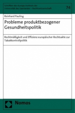 Libro Probleme produktbezogener Gesundheitspolitik Reinhard Pauling