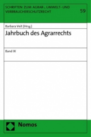 Kniha Jahrbuch des Agrarrechts IX Barbara Veit