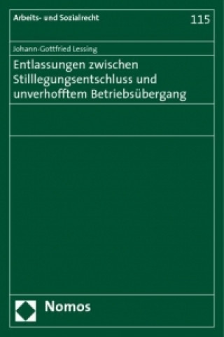 Könyv Entlassungen zwischen Stilllegungsentschluss und unverhofftem Betriebsübergang Johann-Gottfried Lessing