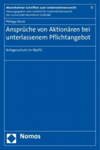 Carte Ansprüche von Aktionären bei unterlassenem Pflichtangebot Philipp Derst