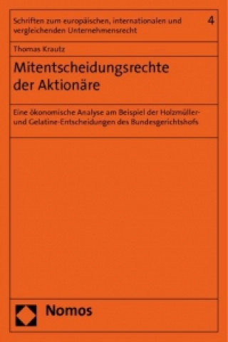 Książka Mitentscheidungsrechte der Aktionäre Thomas Krautz