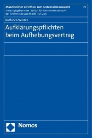 Knjiga Aufklärungspflichten beim Aufhebungsvertrag Kathleen Winter