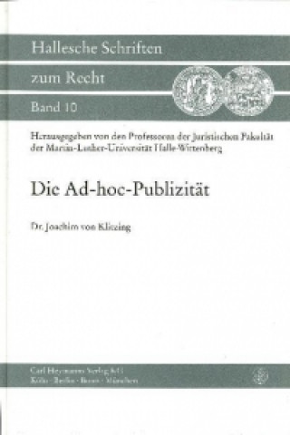 Kniha Die Ad-hoc-Publizität Joachim von Klitzing