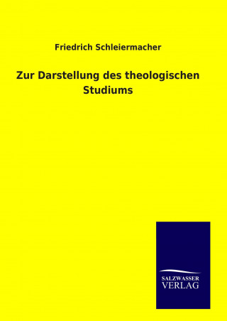 Könyv Zur Darstellung des theologischen Studiums Friedrich Schleiermacher