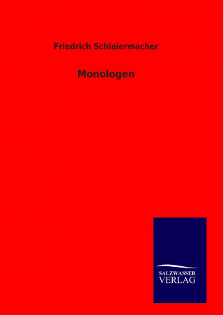 Libro Monologen Friedrich Schleiermacher