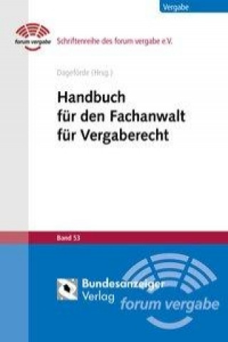 Kniha Handbuch für den Fachanwalt für Vergaberecht Angela Dageförde