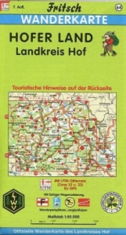 Nyomtatványok Hofer Land, Landkreis Hof  1 : 50 000. Fritsch Wanderkarte 