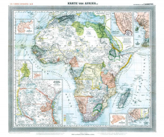 Tlačovina Historische Karte: Afrika, 1890 (Plano) Friedrich Handtke