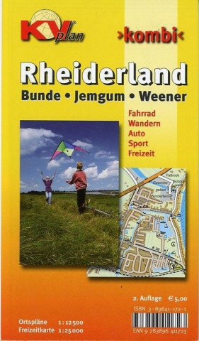 Articles imprimés Rheiderland (Bunde, Jemgum, Weener), KVplan, Radkarte/Freizeitkarte/Stadtplan, 1:25.000 / 1:12.500 