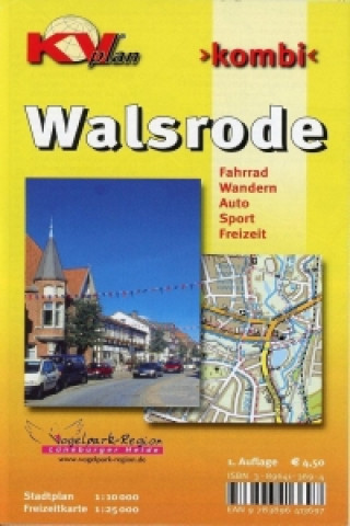 Nyomtatványok Walsrode, KVplan, Wanderkarte/Stadtplan/Radkarte, 1:25.000 / 1:10.000 