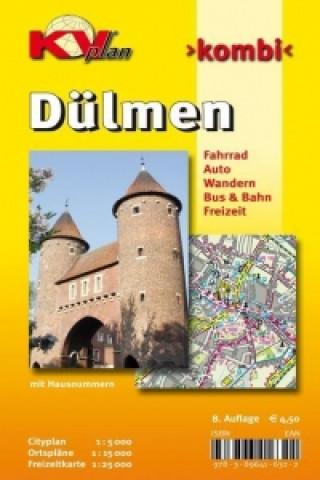Tiskovina Dülmen, KVplan, Radkarte/Wanderkarte/Stadtplan, 1:25.000 / 1:15.000 / 1:5.000 