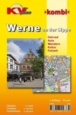 Materiale tipărite Werne an der Lippe, KVplan, Radkarte/Wanderkarte/Stadtplan, 1:25.000 / 1:15.000 / 1:7.500 