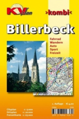 Nyomtatványok Billerbeck, KVplan, Radkarte/Wanderkarte/Stadtplan, 1:25.000 / 1:10.000 / 1:5.000 