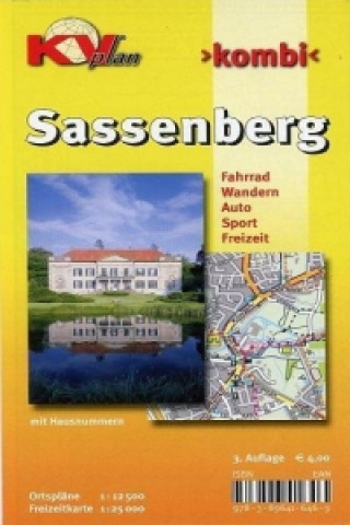 Tiskovina Sassenberg, KVplan, Radkarte/Wanderkarte/Stadtplan, 1:30.000 / 1:12.500 