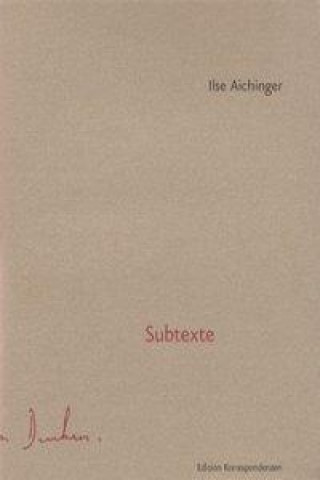 Buch Subtexte Ilse Aichinger