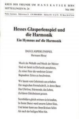 Könyv Hesses Glasperlenspiel und die Harmonik Hans Kayser