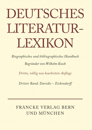 Knjiga Deutsches Literatur-Lexikon, Band 3, Davidis - Eichendorff Carl-Ludwig Lang