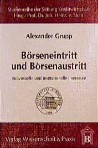 Libro Börseneintritt und Börsenaustritt Alexander Grupp