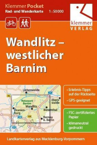 Tiskovina Klemmer Pocket Rad- und Wanderkarte Wandlitz - westlicher Barnim 1 : 50 000 Klaus Klemmer