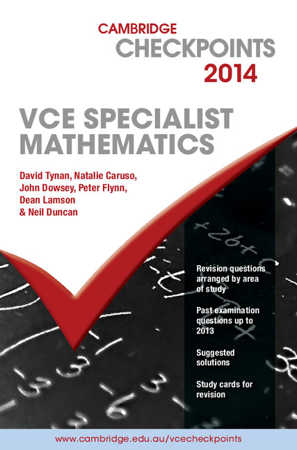 Kniha Cambridge Checkpoints VCE Specialist Mathematics 2014 and Quiz Me More David Tynan