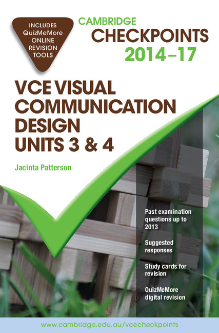 Carte Cambridge Checkpoints VCE Visual Communication Design Units 3 and 4 2014-17 and Quiz Me More Jacinta Patterson
