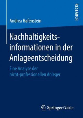 Könyv Nachhaltigkeitsinformationen in Der Anlageentscheidung Andrea Hafenstein