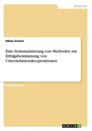 Kniha Eine Systematisierung von Methoden zur Erfolgsbestimmung von Unternehmenskooperationen Niklas Grimm