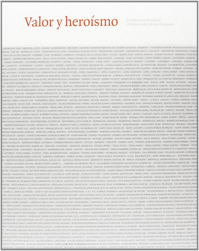 Carte Valor y heroísmo : II Centenario de la Real y Militar Orden de San Fernando Joaquín . . . [et al. ] Puig de la Bellacasa