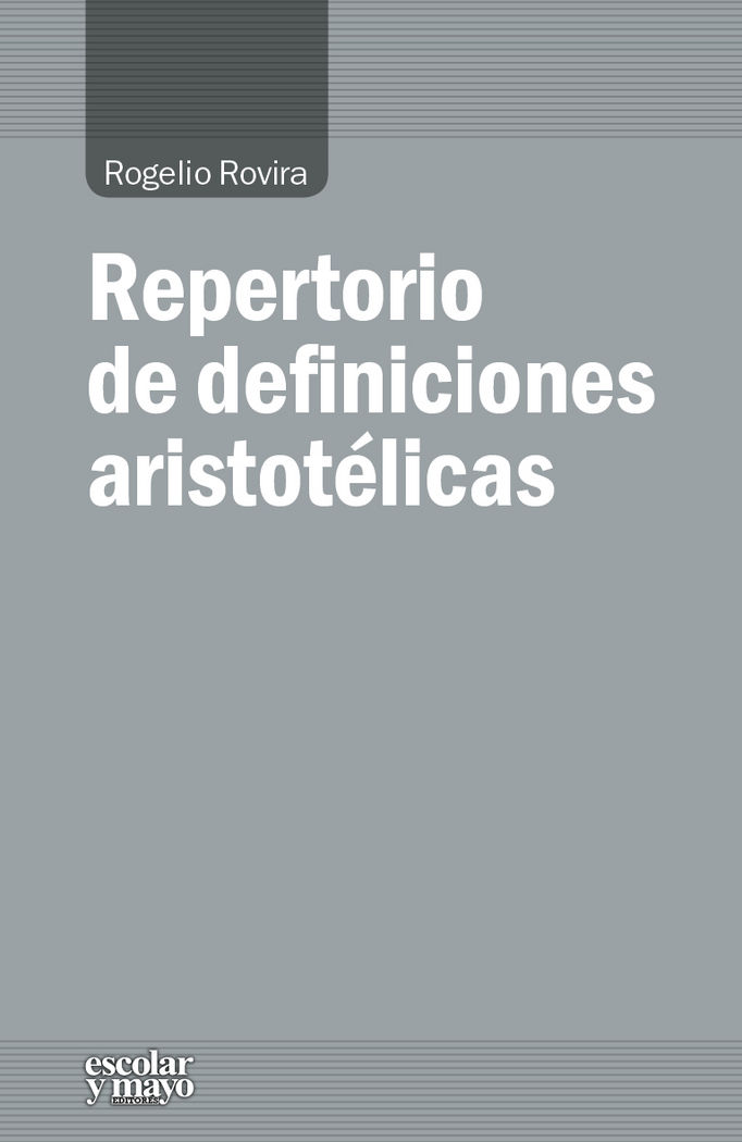Könyv Repertorio de definiciones aristotélicas 
