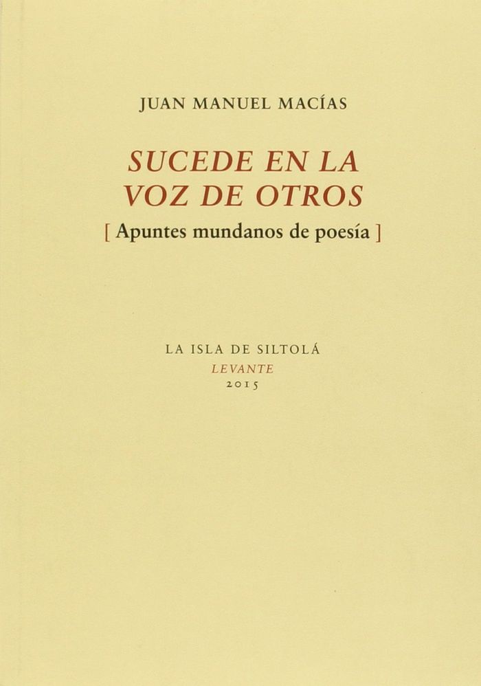 Kniha Sucede en la voz de otros : apuntes mundanos de poesía 