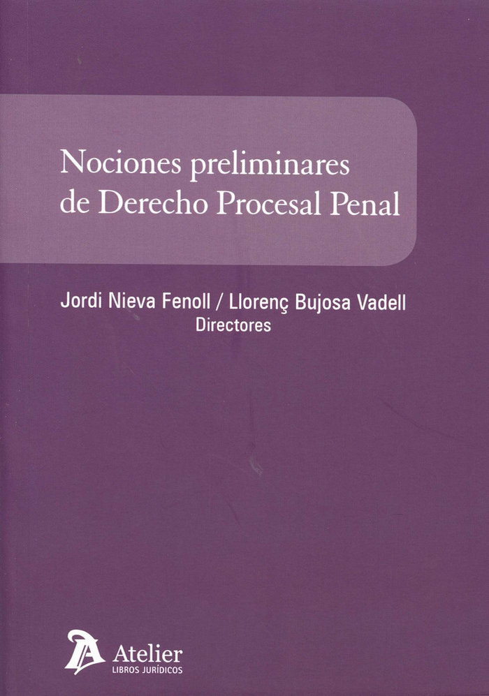 Knjiga Nociones preliminares de Derecho procesal penal 