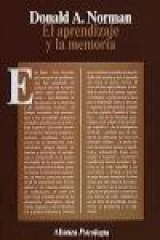 Book Aprendizaje y la memoria Donald A. Norman