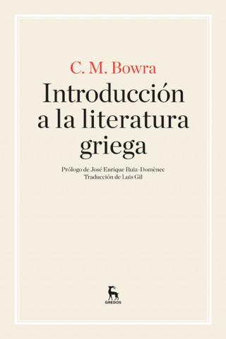 Kniha Introducción a la literatura griega C.M BOWRA