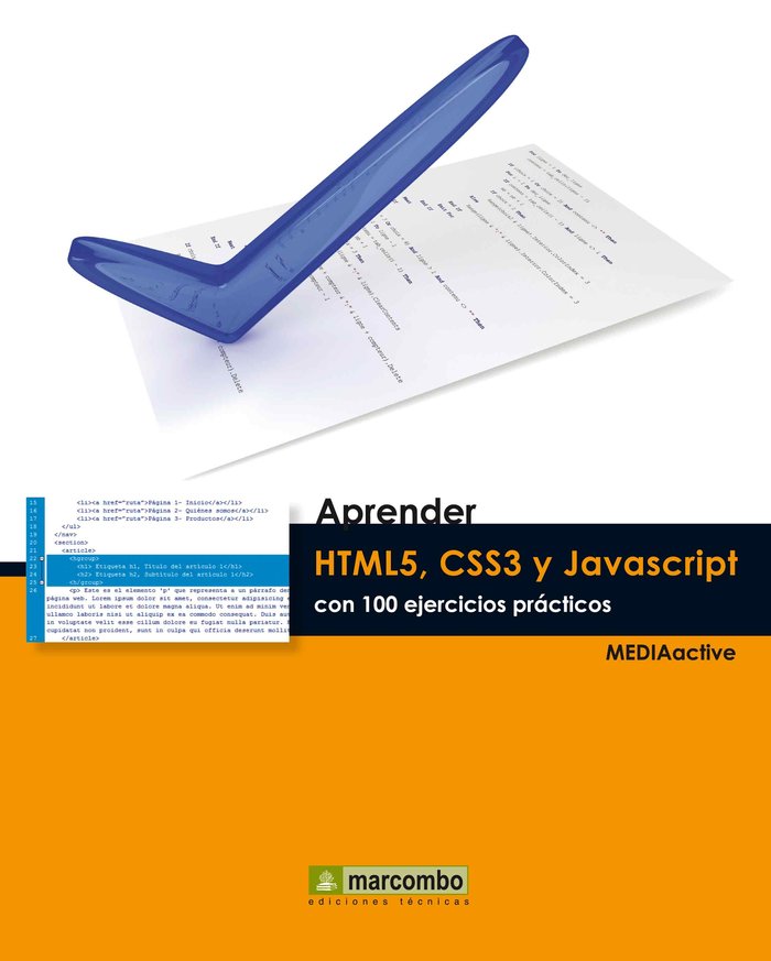 Kniha Aprender HTML5, CSS3 y Javascript con 100 ejercicios MEDIAactive