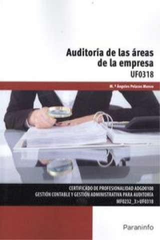 Carte Auditoría de las áreas de la empresa. Certificados de profesionalidad. Gestión contable y gestión administrativa para auditoría MARIA ANGELES PELAZAS MANZO