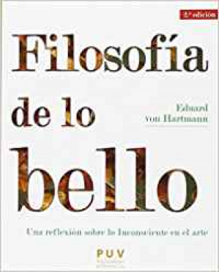 Carte Filosofía de lo bello EDUARD VON HARTMANN