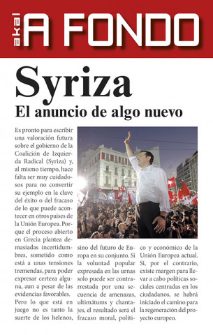 Könyv Syriza: El anuncio de algo nuevo ANTONIO CUESTA MARIN