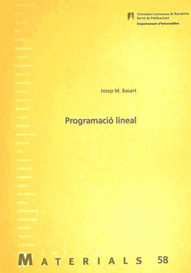 Kniha Programació lineal 